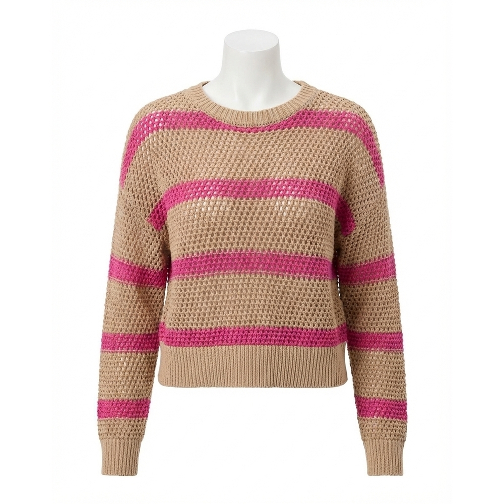 NEW Z SUPPLY broadbeach striped sweater in beige